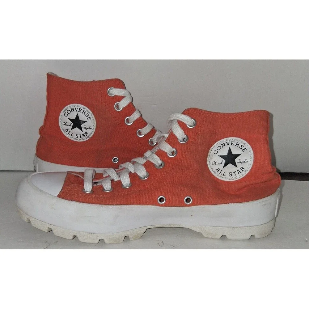 Size 9.5 - Converse Chuck Taylor All Star Lugged High Orange